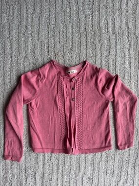 Mini Boden coral Pink Girls' Knit Cardigan size 8-9